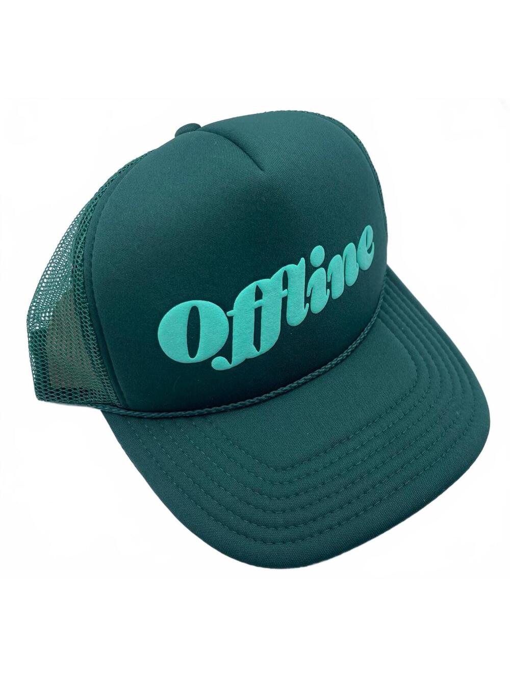Green 'Offline' Mesh Baseball Cap